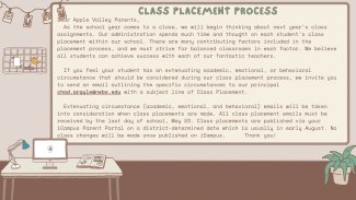 Class Placement Process