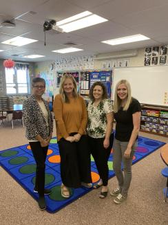Kindergarten Teachers, L to R Mrs. Garcia, Mrs. Wimmer, Ms. Rowley, and Mrs. Miller